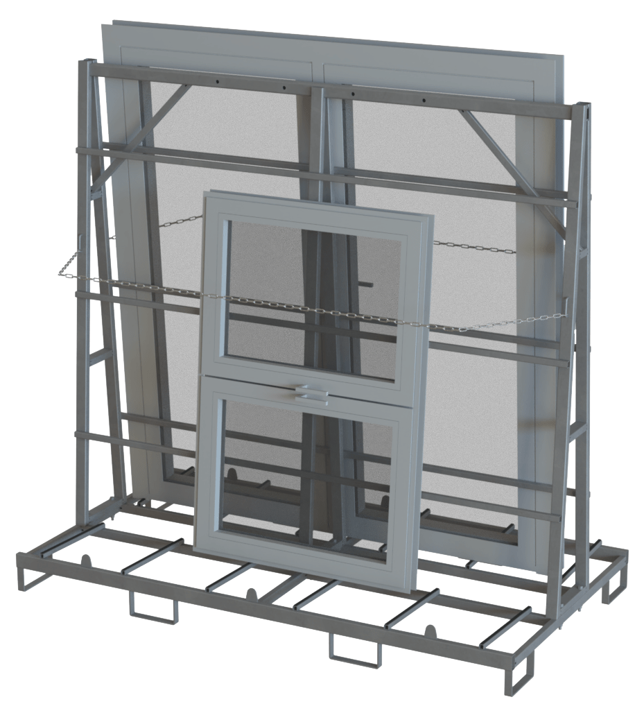 Chevalet de manutention pour recyclage des huisseries et fenêtres